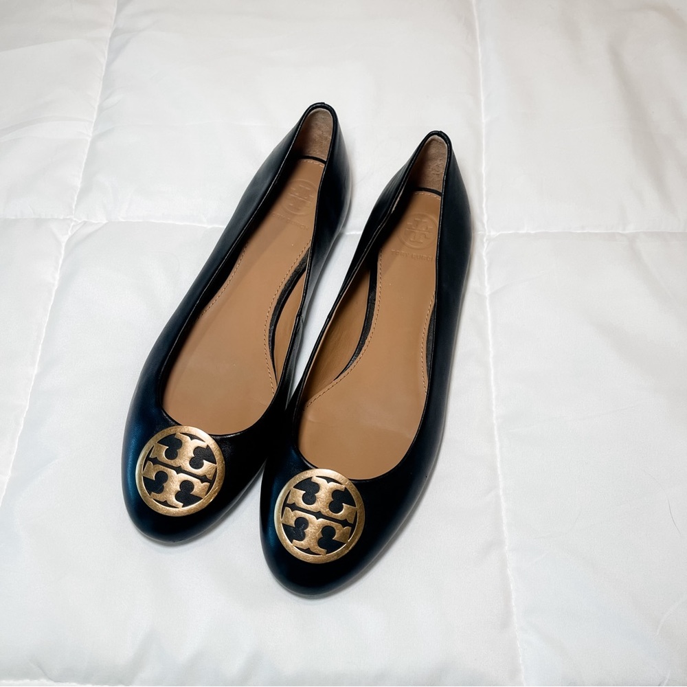 Tory Burch Black Leather Flats